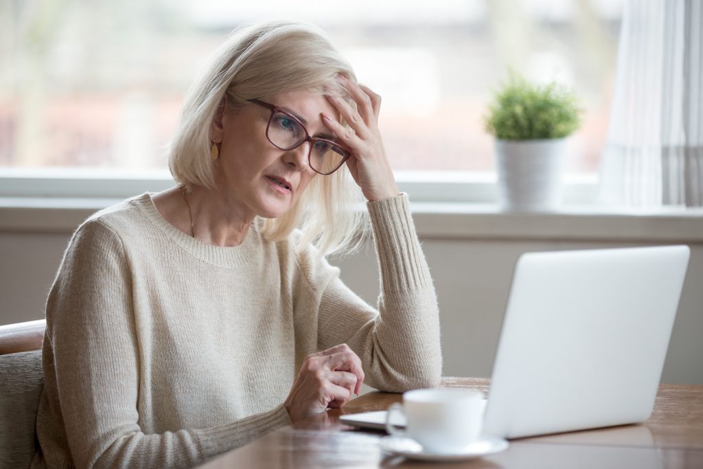 woman concerned about her defined benefit pension security